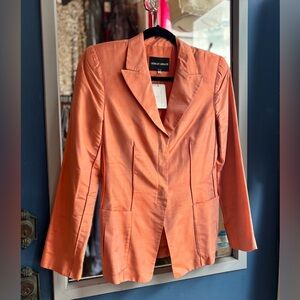 Giorgio Armani Silk Blazer Melon Coral Orange
